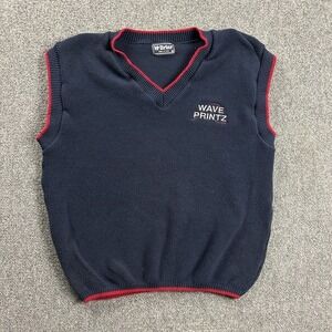 McBriar Sweater Vest‎ Mens Extra Large Navy Blue Knit USA Made Adults Cotton